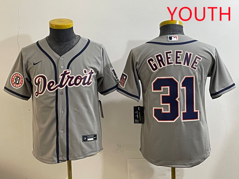 Youth 2025 Detroit Tigers #31 Greene grey Nike MLB jersey style 8